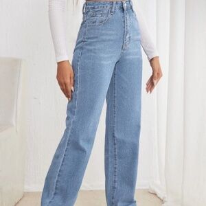 SOLD SHEIN Frenchy High Waisted Straight Leg Jeans in Blue Light Wash size XS